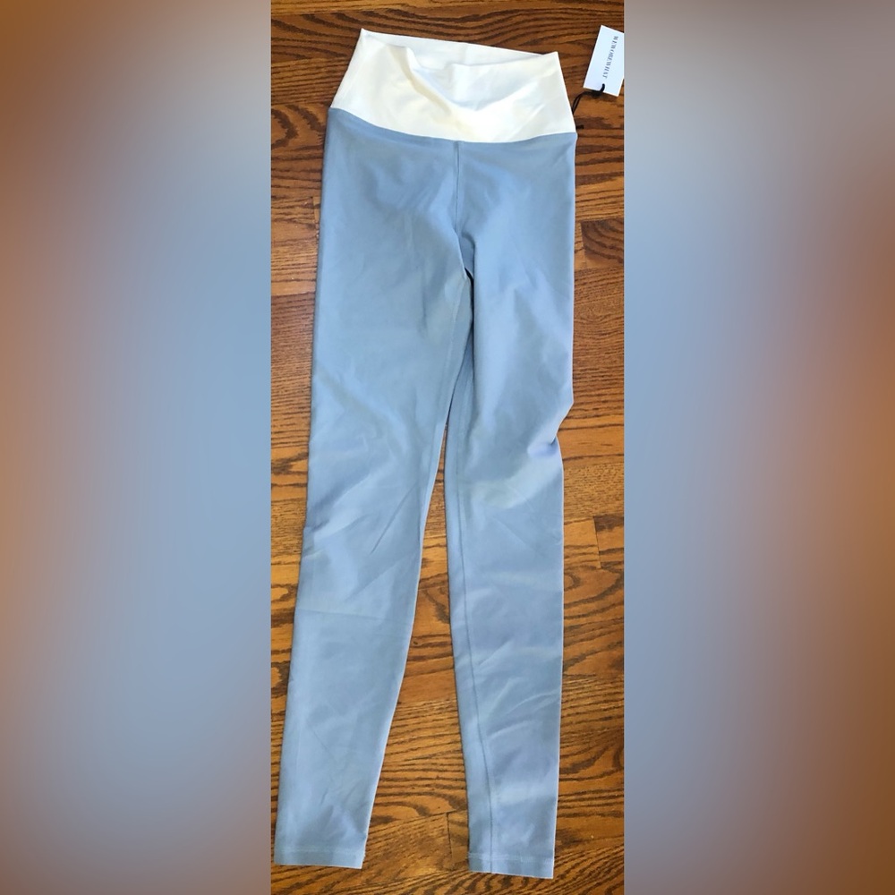 WeWoreWhat Blue and Cream Leggings